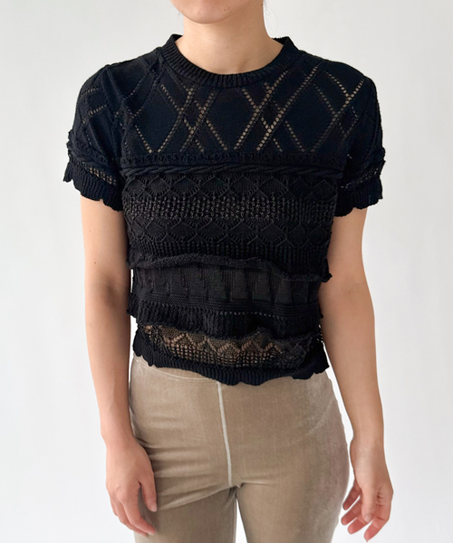 ODAKHA(オダカ)の「【ODAKHA / オダカ】crazy short knit basque(ニット/セーター・レディース・ホワイト/ブラック・FREE)」の18枚目の写真