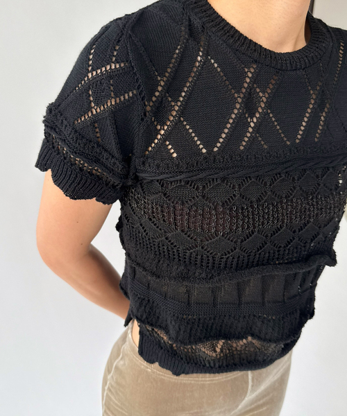 ODAKHA(オダカ)の「【ODAKHA / オダカ】crazy short knit basque(ニット/セーター・レディース・ホワイト/ブラック・FREE)」の15枚目の写真