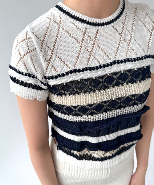 ODAKHA(オダカ)の「【ODAKHA / オダカ】crazy short knit basque(ニット/セーター・レディース・ホワイト/ブラック・FREE)」の13枚目の写真