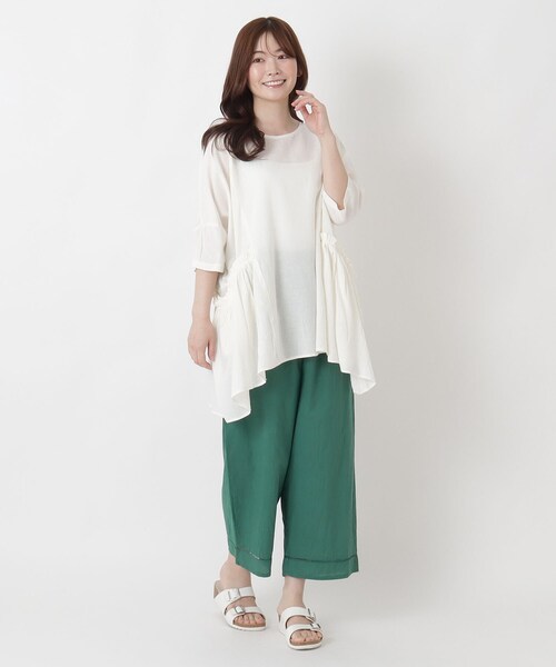 one'sterrace（ワンズテラス）の「【リンネル7月号掲載】はしごレース コットンペチパンツ（その他パンツ・レディース・ブラック系8/ピンク系9/アイボリー系8/グリーン系その他6・02）」の9枚目の写真