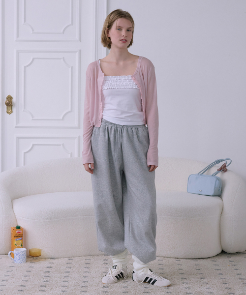 AFTERHOURS(アフターアワーズ)の「SHEER LINE PANEL CARDIGAN (PINK)(カーディガン/ボレロ・レディース・ピンク・FREE)」の2枚目の写真