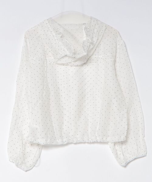 ammy.(エイミードット)の「【 ammy. / エイミードット 】 シアー ドット ジップ パーカー / フーディー トップス(パーカー・レディース・ホワイト/ブルー・FREE)」の6枚目の写真