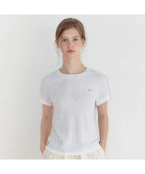 NONLOCAL(ノンローカル)の「ツートンレイヤードTシャツ - メランジェグレー(Tシャツ/カットソー・レディース・ライトグレー・FREE)」の1枚目の写真