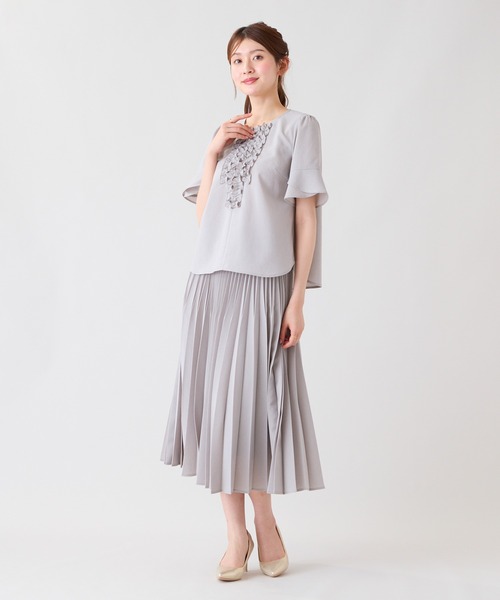 Rose Tiara(ローズティアラ)の「【撥水/通気性◎】フロントフリルブラウス(シャツ/ブラウス・レディース・ピンク/グレー/ブラック・38/42/46)」の13枚目の写真