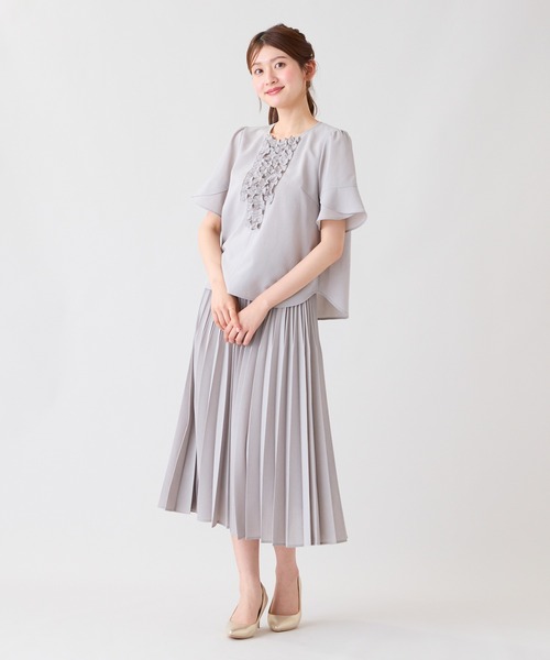 Rose Tiara(ローズティアラ)の「【撥水/通気性◎】フロントフリルブラウス(シャツ/ブラウス・レディース・ピンク/グレー/ブラック・38/42/46)」の14枚目の写真