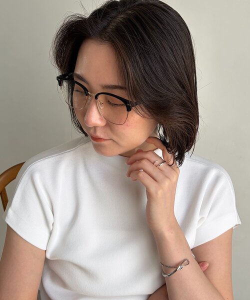 CAPRICIEUX LE'MAGE(カプリシューレマージュ)の「ハーフリムメガネ(サングラス・レディース・ブラック・FREE)」の6枚目の写真