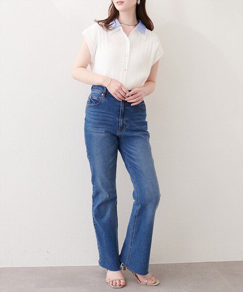natural couture(ナチュラルクチュール)の「衿付きケーブルノースリカーデ風TOPS(ニット/セーター・レディース・その他1/オフホワイト/ネイビー/ピンク/グレイッシュベージュ/ライトグレー・FREE)」の15枚目の写真