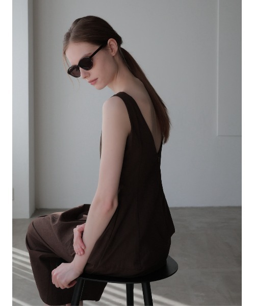 celon(セロン)の「allure silhouette slinky maxi dress(ワンピース・レディース・ブラウン/アイボリー・FREE)」の4枚目の写真