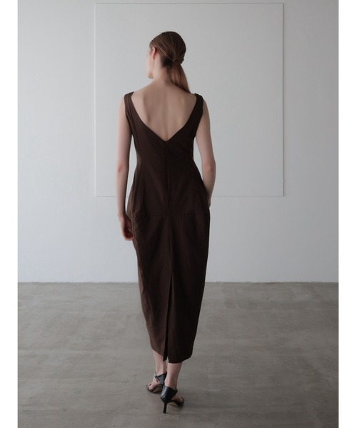 celon(セロン)の「allure silhouette slinky maxi dress(ワンピース・レディース・ブラウン/アイボリー・FREE)」の3枚目の写真
