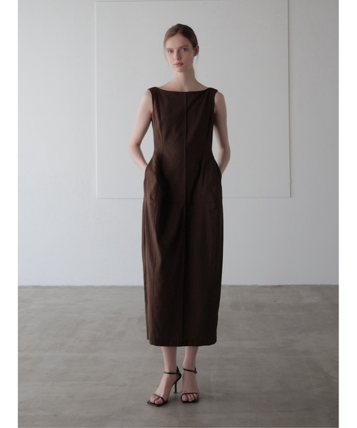 celon(セロン)の「allure silhouette slinky maxi dress(ワンピース・レディース・ブラウン/アイボリー・FREE)」の13枚目の写真