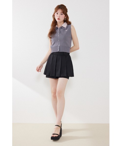 rienda(リエンダ)の「シャツレイヤードライクニットベスト 夏服(ニット/セーター・レディース・ブラック/グレー/ライトイエロー/ブルー・FREE)」の21枚目の写真