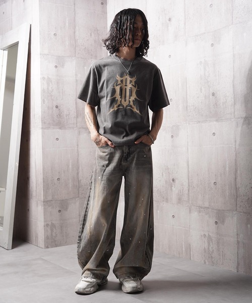 RIPPER(リッパー)の「【RIPPER】硫化天竺 トライバル ロゴ Tシャツ / Sulfurized Cotton Tribal Logo T-Shirt(Tシャツ/カットソー・メンズ・ネイビー/グレー/ブラック・S/M/L)」の10枚目の写真