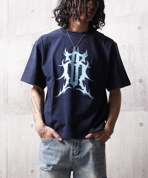 RIPPER(リッパー)の「【RIPPER】硫化天竺 トライバル ロゴ Tシャツ / Sulfurized Cotton Tribal Logo T-Shirt(Tシャツ/カットソー・メンズ・ネイビー/グレー/ブラック・S/M/L)」の7枚目の写真
