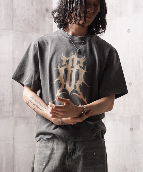 RIPPER(リッパー)の「【RIPPER】硫化天竺 トライバル ロゴ Tシャツ / Sulfurized Cotton Tribal Logo T-Shirt(Tシャツ/カットソー・メンズ・ネイビー/グレー/ブラック・S/M/L)」の11枚目の写真