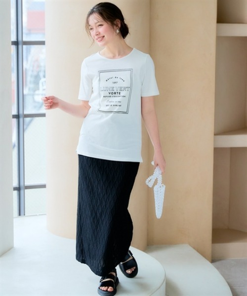 SMILE LAND(スマイルランド)の「<大きいサイズ>【汗染みしにくい】色々選べるプリントTシャツ(Tシャツ/カットソー・レディース・ブラック系1/モカ/ブラック系2/杢グレー/オフホワイト・L/LL/3L/4L/5L)」の12枚目の写真