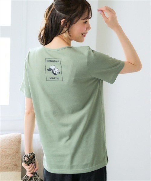 SMILE LAND(スマイルランド)の「<大きいサイズ>【汗染みしにくい】色々選べるプリントTシャツ(Tシャツ/カットソー・レディース・ブラック系1/モカ/ブラック系2/杢グレー/オフホワイト・L/LL/3L/4L/5L)」の8枚目の写真