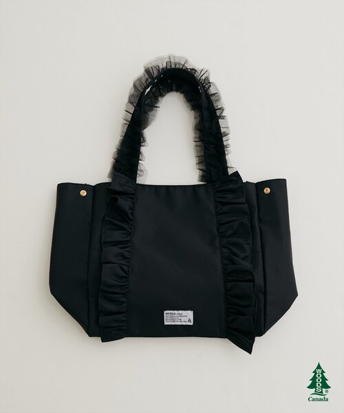 natural couture(ナチュラルクチュール)の「【WOODS×natural couture】ショルダー付きフリルトートバッグ(トートバッグ・レディース・ピンクベージュ/ブラック/アイボリー/ライトブラウン・FREE)」の11枚目の写真