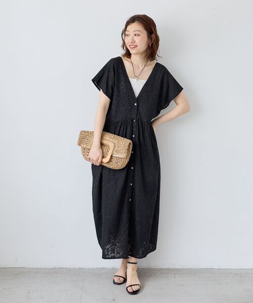 le.coeur blanc(ルクールブラン)の「ジャガード2WAYシャツワンピース(シャツワンピース・レディース・ブラック/ブラウン・38)」の13枚目の写真