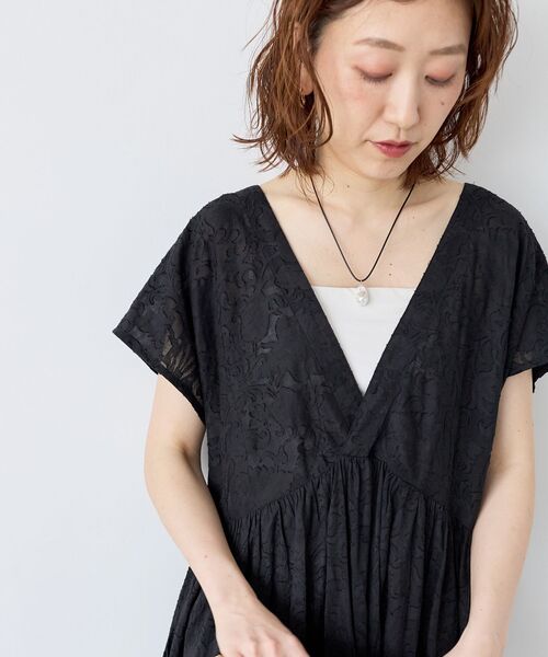 le.coeur blanc(ルクールブラン)の「ジャガード2WAYシャツワンピース(シャツワンピース・レディース・ブラック/ブラウン・38)」の16枚目の写真
