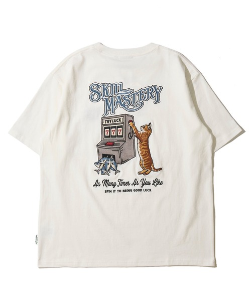 POWER TO THE PEOPLE（パワートゥーザピープル）の「【POWER TO THE PEOPLE】レトロテイスト ネコグラフィック刺繍クルーネックTシャツ / アニマル刺繍リンガーTシャツ（Tシャツ/カットソー・レディース・パープル系1/パープル系2/ホワイト系1/ブラック系1/ホワイト系2/ブラック系2・MEDIUM/LARGE/X-LARGE）」の8枚目の写真