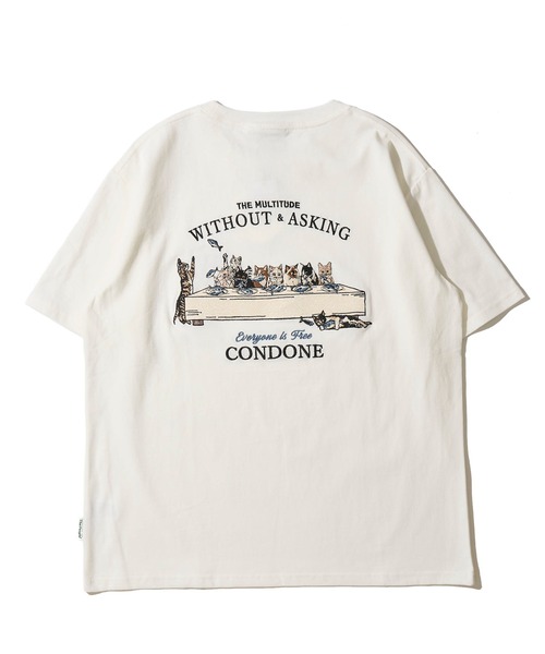 POWER TO THE PEOPLE（パワートゥーザピープル）の「【POWER TO THE PEOPLE】レトロテイスト ネコグラフィック刺繍クルーネックTシャツ / アニマル刺繍リンガーTシャツ（Tシャツ/カットソー・レディース・パープル系1/パープル系2/ホワイト系1/ブラック系1/ホワイト系2/ブラック系2・MEDIUM/LARGE/X-LARGE）」の10枚目の写真