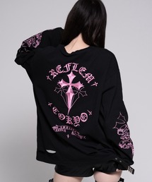 REFLEM（レフレム）の「REFLEM/レフレム』クロス刺繍L/S Tee/ロングスリーブカットソー（Tシャツ/カットソー）」