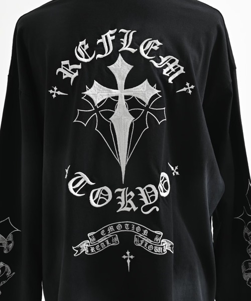 REFLEM(レフレム)の「REFLEM/レフレム』クロス刺繍L/S Tee/ロングスリーブカットソー(Tシャツ/カットソー・レディース・ブラック×ピンク/ブラック×ホワイト/グレー/ホワイト×ブラック・FREE)」の17枚目の写真