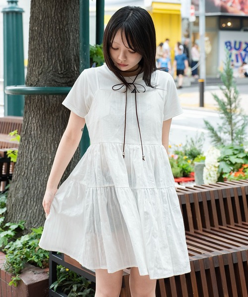 WEGO（ウィゴー）の「WEGO/【26年春夏新作】ティアードキャミワンピース（ワンピース・レディース・その他2/その他1/ホワイト/ブラック・FREE）」の8枚目の写真