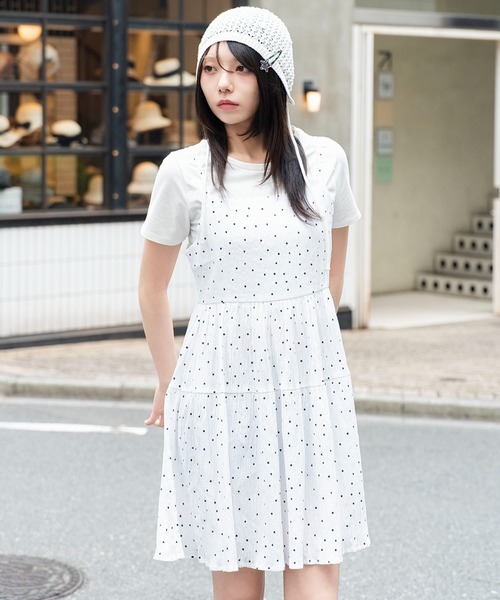 WEGO（ウィゴー）の「WEGO/【26年春夏新作】ティアードキャミワンピース（ワンピース・レディース・その他2/その他1/ホワイト/ブラック・FREE）」の12枚目の写真