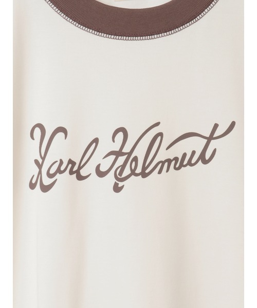 KARL HELMUT(カールヘルム)の「筆記体ロゴプリントTシャツ(Tシャツ/カットソー・メンズ・ベージュ/ブラック/キナリ・フリー)」の9枚目の写真