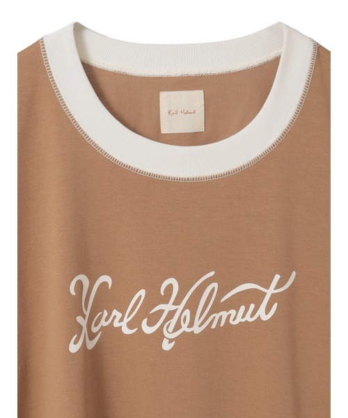 KARL HELMUT(カールヘルム)の「筆記体ロゴプリントTシャツ(Tシャツ/カットソー・メンズ・ベージュ/ブラック/キナリ・フリー)」の14枚目の写真