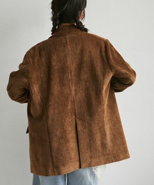 RANAN(ラナン)の「テーラードモールジャケット(テーラードジャケット・レディース・アイボリー/ブラウン/グレー・L/M/LL/S)」の8枚目の写真