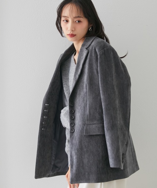 RANAN(ラナン)の「テーラードモールジャケット(テーラードジャケット・レディース・アイボリー/ブラウン/グレー・L/M/LL/S)」の18枚目の写真