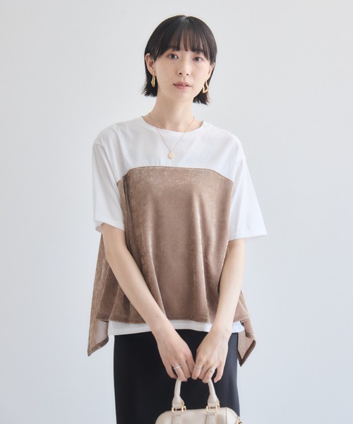 Paradise Picnic（パラダイスピクニック）の「ベロアキャミソールドッキングTシャツ（Tシャツ/カットソー・レディース・ブラック/ホワイト/チャコールグレー・FREE）」の3枚目の写真
