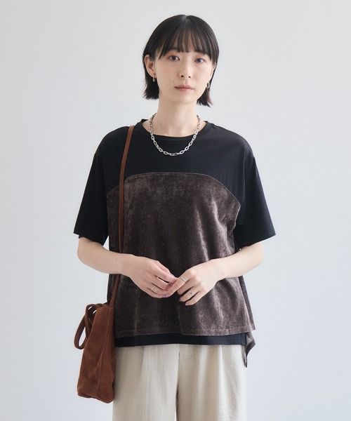 Paradise Picnic（パラダイスピクニック）の「ベロアキャミソールドッキングTシャツ（Tシャツ/カットソー・レディース・ブラック/ホワイト/チャコールグレー・FREE）」の20枚目の写真