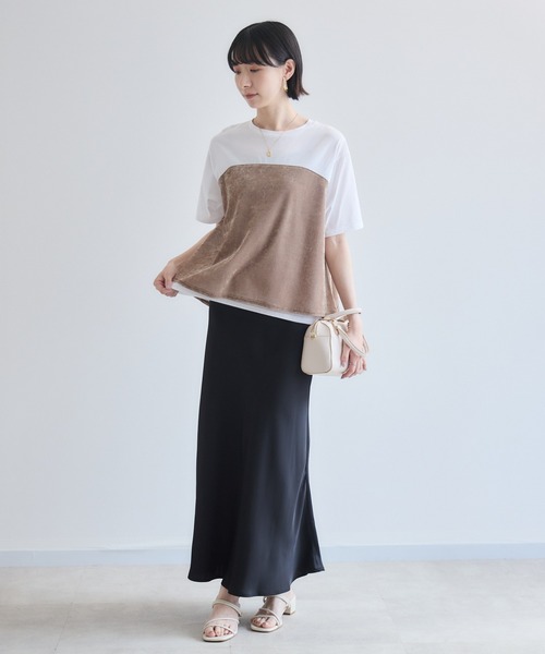 Paradise Picnic（パラダイスピクニック）の「ベロアキャミソールドッキングTシャツ（Tシャツ/カットソー・レディース・ブラック/ホワイト/チャコールグレー・FREE）」の11枚目の写真