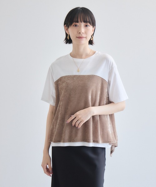 Paradise Picnic（パラダイスピクニック）の「ベロアキャミソールドッキングTシャツ（Tシャツ/カットソー・レディース・ブラック/ホワイト/チャコールグレー・FREE）」の6枚目の写真