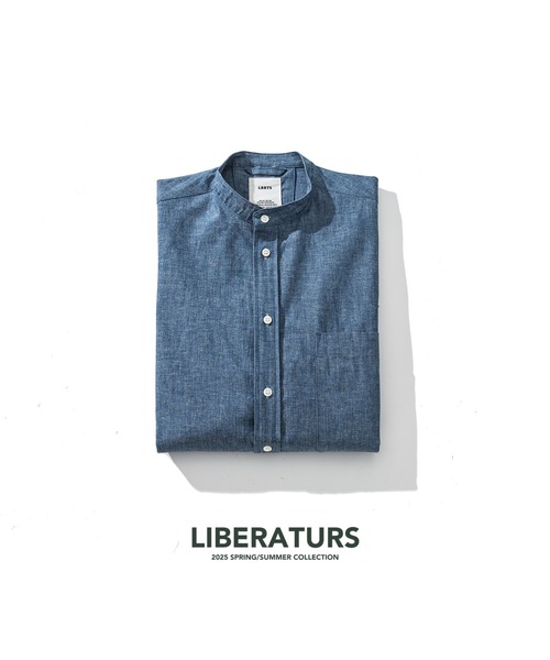 Liberaturs（リベレーター）の「コットンヘンプ バンドカラーシャツ/COTTON HEMP BAND COLLAR SHIRT（シャツ/ブラウス・メンズ・ネイビー・SMALL/MEDIUM）」の4枚目の写真