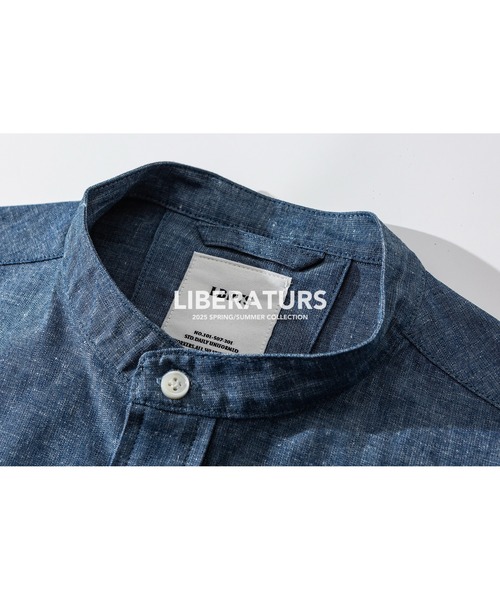 Liberaturs（リベレーター）の「コットンヘンプ バンドカラーシャツ/COTTON HEMP BAND COLLAR SHIRT（シャツ/ブラウス・メンズ・ネイビー・SMALL/MEDIUM）」の5枚目の写真