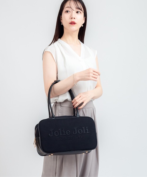 Jolie Joli(ジョリージョリ)の「【Jolie Joli/ジョリージョリ】ボストンバッグ(ボストンバッグ・レディース・アイボリー/ブラック/グレー/ネイビー・FREE)」の1枚目の写真