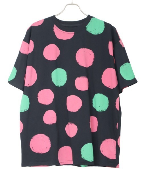 DISKEEN SURE（ディスキーンシュアー）の「着心地GOOD！コットン100% ドット柄ビッグシルエット Tシャツ（Tシャツ/カットソー・レディース・ベージュ/ブラック/ピンク・FREE）」の17枚目の写真