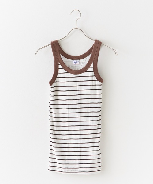 MILLER(ミラー)の「R.P.miller/ミラー PANELRIB Cup US Tank タンクトップ 2026新作 再入荷 夏服(タンクトップ・レディース・グレー/ブラウン系その他2/レッド系1/ホワイト系その他/ブラック/ブルー系その他/ダークブルー/レッド系その他/グリーン・FREE)」の2枚目の写真