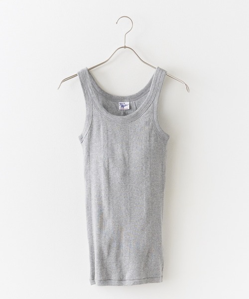 MILLER(ミラー)の「R.P.miller/ミラー PANELRIB Cup US Tank タンクトップ 2026新作 再入荷 夏服(タンクトップ・レディース・グレー/ブラウン系その他2/レッド系1/ホワイト系その他/ブラック/ブルー系その他/ダークブルー/レッド系その他/グリーン・FREE)」の4枚目の写真