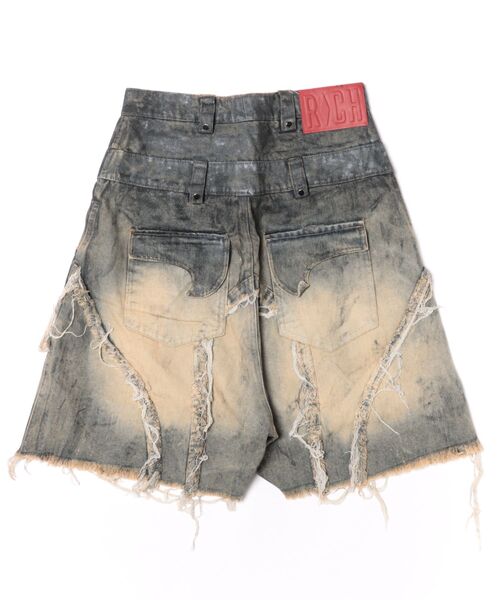 RICH(リッチ)の「【RICH】VAMP DIRT WASHED SHORT / 【RICH】ダーティーウォッシュアイレットダブルウエストダメージハーフパンツ(デニムパンツ・メンズ・ブルー・01/02)」の7枚目の写真