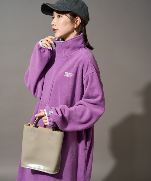 FREAK'S STORE(フリークスストア)の「限定展開 DISCUS ATHLETIC × FREAK'S STORE/ディスカスアスレチック 別注 配色 フリース ジップ ワンピース(ワンピース・レディース・ネイビー/パープル/ブラック/ライトグレー/ブラウン・フリ-)」の22枚目の写真