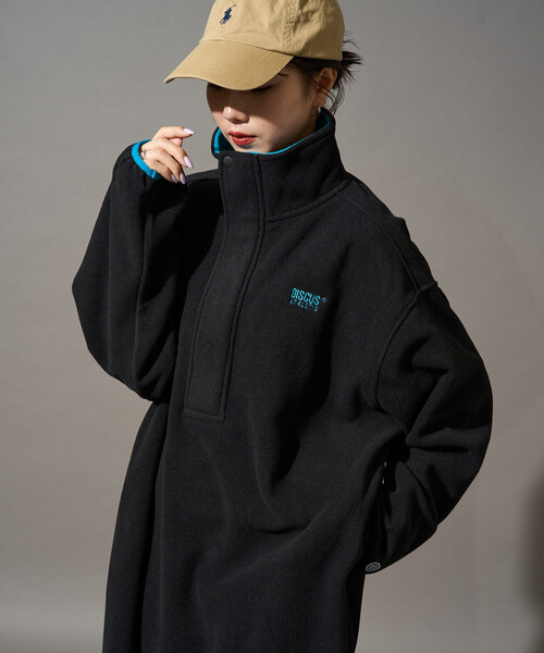 FREAK'S STORE(フリークスストア)の「限定展開 DISCUS ATHLETIC × FREAK'S STORE/ディスカスアスレチック 別注 配色 フリース ジップ ワンピース(ワンピース・レディース・ネイビー/パープル/ブラック/ライトグレー/ブラウン・フリ-)」の18枚目の写真