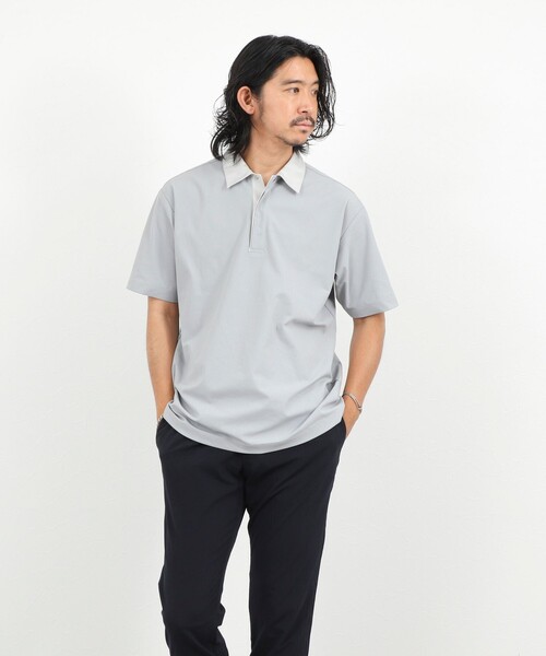 NOLLEY’S(ノーリーズ)の「【BECシリーズ】《ビジカジ対応》トリコットP/Oシャツ 26SS(ポロシャツ・メンズ・ライトグレー/ネイビー/ホワイト・XL/L/M/S)」の17枚目の写真