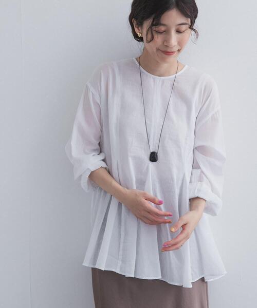 URBAN RESEARCH DOORS(アーバンリサーチドアーズ)の「ボイルマチ切替フレアブラウス(シャツ/ブラウス・レディース・ブラック/オフホワイト・FREE)」の1枚目の写真