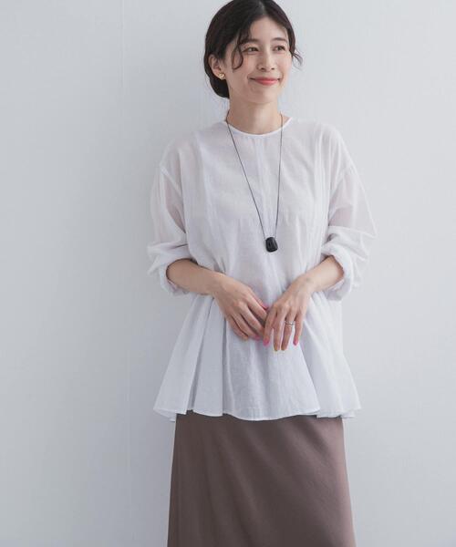 URBAN RESEARCH DOORS(アーバンリサーチドアーズ)の「ボイルマチ切替フレアブラウス(シャツ/ブラウス・レディース・ブラック/オフホワイト・FREE)」の13枚目の写真
