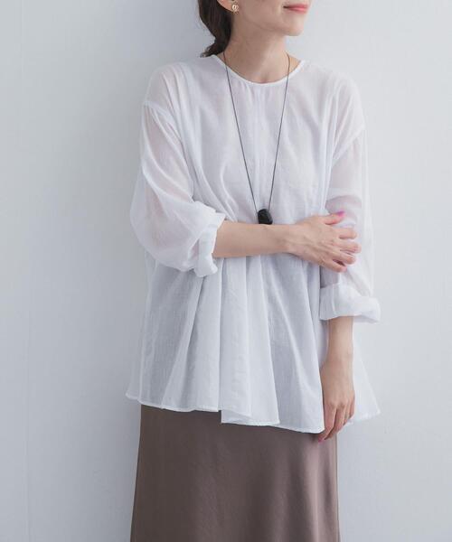 URBAN RESEARCH DOORS(アーバンリサーチドアーズ)の「ボイルマチ切替フレアブラウス(シャツ/ブラウス・レディース・ブラック/オフホワイト・FREE)」の14枚目の写真